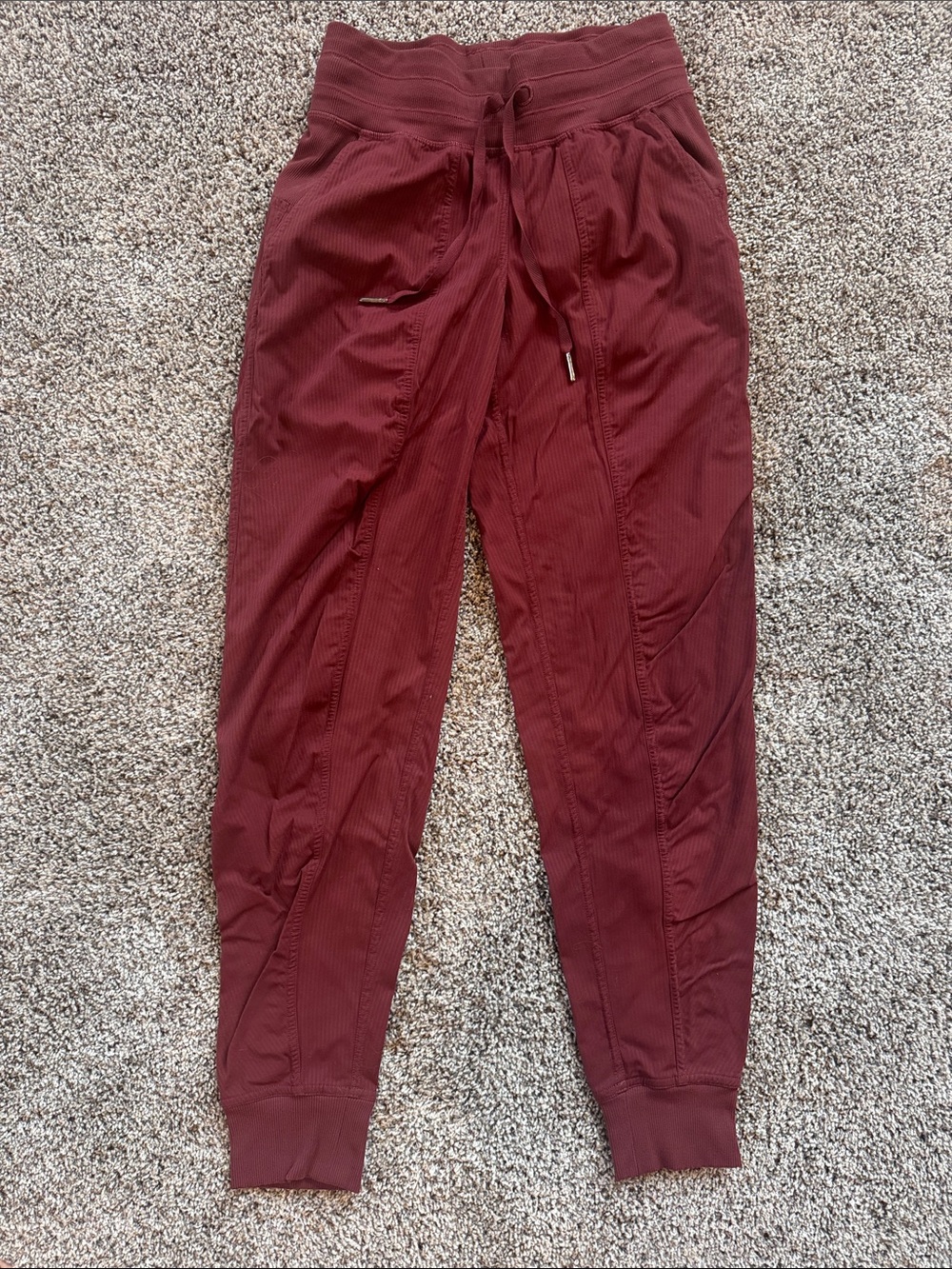 Women's Maroon Drawstring Joggers - Relaxed Track Pants